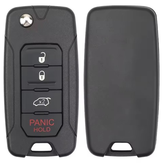 2015-2020 Jeep Renegade Fiat 500X / 4-Button Flip Key / PN: FI5-AM433TX / 2ADFTFI5AM433TX (AFTERMARKET)